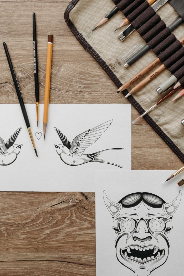 Flash Design: Schwalben und Hannya